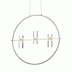 Κρεμαστό φωτιστικό οροφής LED2835 12W θερμό φως 3000k 1080lm χρώμιο αλουμινίου D53xh173cm
