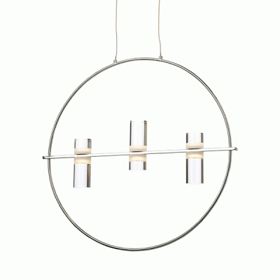 Κρεμαστό φωτιστικό οροφής LED2835 12W θερμό φως 3000k 1080lm χρώμιο αλουμινίου D53xh173cm