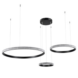 Κρεμαστό φωτιστικό οροφής LED kelvo® DIAMOND 100W 10000lm 180° AC 220-240V IP20 ρυθμιζόμενο λευκό CCT με χειριστήριο από 2700K έως 6000K ντιμαριζόμενο μαύρο ματ 110x110x60cm KLV-101-0243
