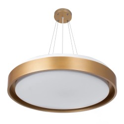 Κρεμαστό φωτιστικό οροφής LED kelvo® BARCHETTA 72W 7200lm 120° AC 220-240V IP20 ρυθμιζόμενο λευκό CCT με χειριστήριο από 2700K έως 6000K ντιμμαριζόμενο σαμπανιζέ χρυσό ματ 48x48x8.2cm