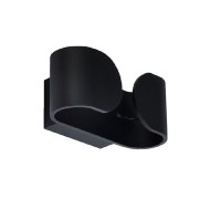 Επίτοιχο μαύρο ματ φωτιστικό μεταλλικό LED COB 2x3W 2 δέσμεων 3000K θερμό φως