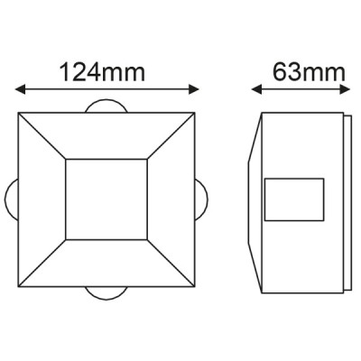 LED απλίκα εξωτερικού χώρου HP WALL LUMINAIRE 5W 230V 3000k θερμό φως 170lm δέσμης 15° 30000h
