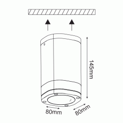 Φωτιστικό οροφής CEILING LUMINAIRE με ντουί GU10 230V AC σκούρο γκρι εξωτερικού χώρου IP54