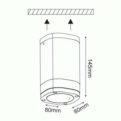 Φωτιστικό οροφής CEILING LUMINAIRE με ντουί GU10 230V AC σκούρο γκρι εξωτερικού χώρου IP54