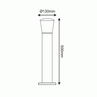 Φωτιστικό κολωνάκι POST LUMINAIRE με ντουί E27 230V AC σκούρο γκρι 500mm στεγανό IP54
