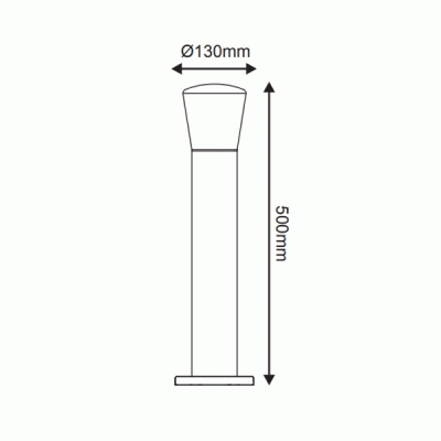 Φωτιστικό κολωνάκι POST LUMINAIRE με ντουί E27 230V AC σκούρο γκρι 500mm στεγανό IP54