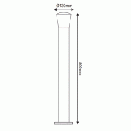 Φωτιστικό κολωνάκι POST LUMINAIRE με ντουί E27 230V AC σκούρο γκρι 800mm στεγανό IP54