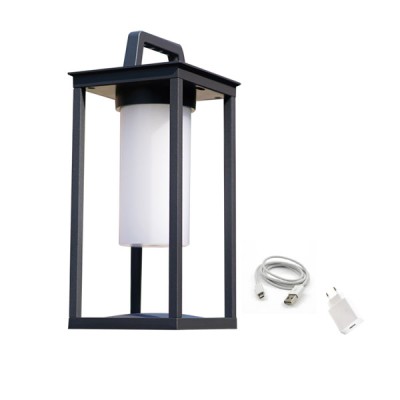 Επιτραπέζιο LED SMD φωτιστικό μπαταρίας 3W θερμό φως 3000k 150lm δέσμης 180° σκούρο γκρι IP54