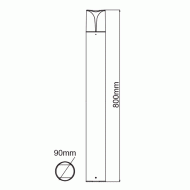 Φωτιστικό κολωνάκι POST LUMINAIRE 800mm με ντουί E27 230V AC σκούρο γκρι εξωτερικού χώρου IP54