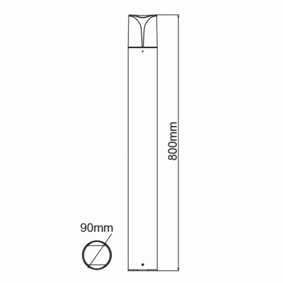 Φωτιστικό κολωνάκι POST LUMINAIRE 800mm με ντουί E27 230V AC σκούρο γκρι εξωτερικού χώρου IP54