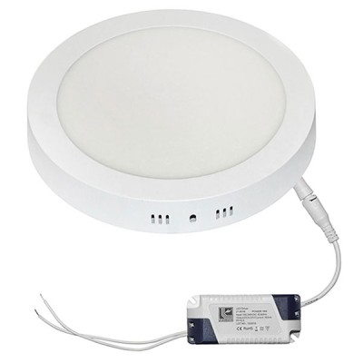 Led panel επίτοιχο στρογγυλό λευκό ισχύος 18W 230V 4000k ενδιάμεσο λευκό φως 1300lm με τροφοδοτικό