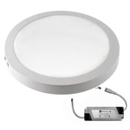 Led panel επίτοιχο λευκό στρογγυλό ισχύος 24W 230V 6300k ψυχρό φως 2250lm με τροφοδοτικό