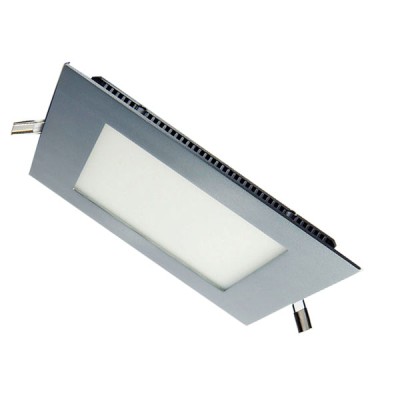 Led panel inox τετράγωνο χωνευτό 12W 230V 4000k ενδιάμεσο λευκό φως 120° 900lm