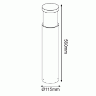 Φωτιστικό κολωνάκι κήπου με ντουί E27 560mm κόκκινο τσιμεντένιο εξωτερικού χώρου στεγανό IP65