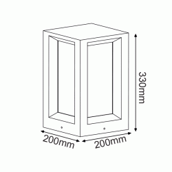 Φωτιστικό κήπου 2xE27 330mm μαύρο τσιμεντένιο με PC κάλυμμα στεγανό IP65