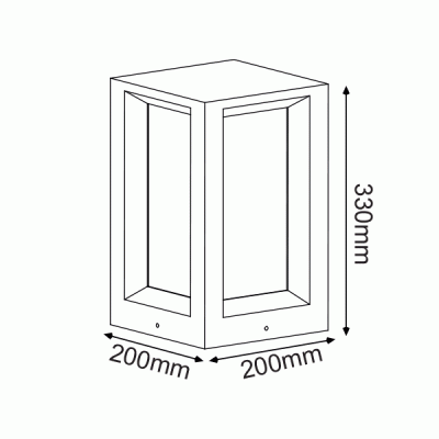 Φωτιστικό κήπου 2xE27 330mm μαύρο τσιμεντένιο με PC κάλυμμα στεγανό IP65 Φωτιστικό κήπου 2xE27 330mm μαύρο τσιμεντένιο με PC κάλυμμα στεγανό IP65