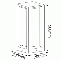 Φωτιστικό κήπου 560mm 3xE27 μαύρο τσιμεντένιο με PC κάλυμμα 560x200x200mm εξωτερικού χώρου IP65