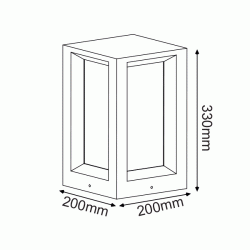 Φωτιστικό κήπου 2xE27 330mm λευκό τσιμεντένιο με PC κάλυμμα στεγανό IP65