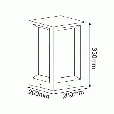Φωτιστικό κήπου 2xE27 330mm λευκό τσιμεντένιο με PC κάλυμμα στεγανό IP65