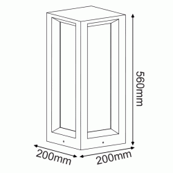 Φωτιστικό κήπου 560mm 3xE27 λευκό τσιμεντένιο με PC κάλυμμα 560x200x200mm εξωτερικού χώρου IP65