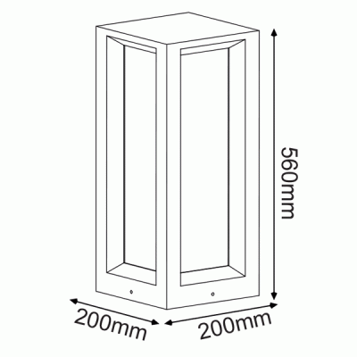 Φωτιστικό κήπου 560mm 3xE27 λευκό τσιμεντένιο με PC κάλυμμα 560x200x200mm εξωτερικού χώρου IP65