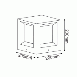 Φωτιστικό κήπου 200x200x200mm Ε27 λευκό τσιμεντένιο με PC κάλυμμα στεγανό IP65