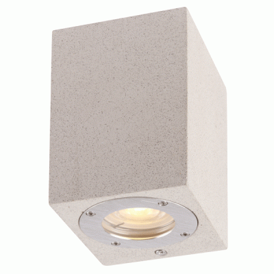 Φωτιστικό οροφής 130x100x88mm μονής κατεύθυνσης με ντουί GU10 λευκό τσιμεντένιο στεγανό IP65 Φωτιστικό οροφής 130x100x88mm μονής κατεύθυνσης με ντουί GU10 λευκό τσιμεντένιο στεγανό IP65