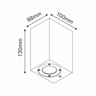 Φωτιστικό οροφής 130x100x88mm μονής κατεύθυνσης με ντουί GU10 λευκό τσιμεντένιο στεγανό IP65