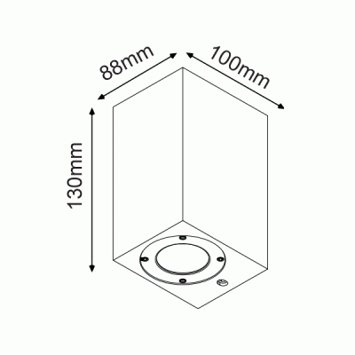 Φωτιστικό οροφής 130x100x88mm μονής κατεύθυνσης με ντουί GU10 λευκό τσιμεντένιο στεγανό IP65 Φωτιστικό οροφής 130x100x88mm μονής κατεύθυνσης με ντουί GU10 λευκό τσιμεντένιο στεγανό IP65