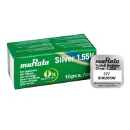 Μπαταρία λιθίου MURATA SR626SW για ρολόγια 1.55V No 377 σε συσκευασία 10τμχ