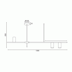 Φωτιστικό οροφής ARISTO 3xGU10 μαύρο μεταλλικό 130x12xh53cm