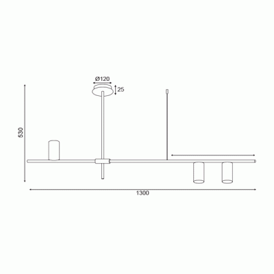 Φωτιστικό οροφής ARISTO 3xGU10 μαύρο μεταλλικό 130x12xh53cm