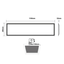 Led panel 40W 230V AC ενδιάμεσο λευκό φως 4000k 295x1195x32mm 4000lm διάρκειας 30000h