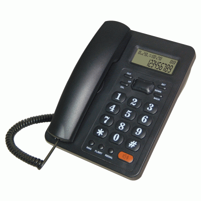 Τηλέφωνο σταθερό P-8207 μαύρο FSK/DTMF/ETSI συμβατό με αυτόματη ανίχνευση