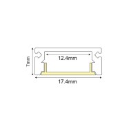 Προφίλ αλουμινίο επίτοιχο mini P109W με λευκό αμμώδες χρώμα & οπάλ κάλυμμα 2m/pc