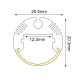 Προφίλ αλουμινίου CIRC 20.3x20.5mm P8N επίτοιχο & κρεμαστό με οπάλ κάλυμμα για λωρίδες LED Προφίλ αλουμινίου CIRC 20.3x20.5mm P8N επίτοιχο & κρεμαστό με οπάλ κάλυμμα για λωρίδες LED