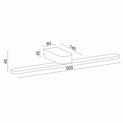 Επίτοιχο φωτιστικό PHOEBE LED 16W θερμό φως 3000k 1040lm μαύρο μεταλλικό 50x12x4cm IP44