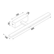 Επίτοιχο LED φωτιστικό μπάνιου PALMA 12W 3000k 780lm μαύρο μεταλλικό 66,5x14,5x5cm IP44 Επίτοιχο LED φωτιστικό μπάνιου PALMA 12W 3000k 780lm μαύρο μεταλλικό 66,5x14,5x5cm IP44