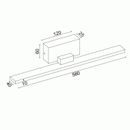 Επίτοιχο φωτιστικό CHLOE LED 16W θερμό φως 3000k 1040lm μεταλλικό λευκό 56x7x7cm στεγανό IP44