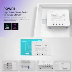 Smart διακόπτης παρακολούθησης ισχύος SONOFF POWR3 WiFi 25A λευκός με προστασία από υπερφόρτωση