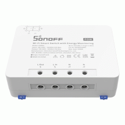 Smart διακόπτης παρακολούθησης ισχύος SONOFF POWR3 WiFi 25A λευκός με προστασία από υπερφόρτωση