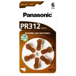 Μπαταρία ακουστικών βαρηκοΐας PANASONIC PR312 χωρίς υδράργυρο 1.4V σε blister 6 τεμαχίων Μπαταρία ακουστικών βαρηκοΐας PANASONIC PR312 χωρίς υδράργυρο 1.4V σε blister 6 τεμαχίων