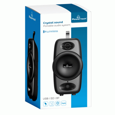 Φορητό ηχείο POWERTECH PT-987 10W RMS TWS μαύρο με επαναφορτιζόμενη μπαταρία 2000mAh