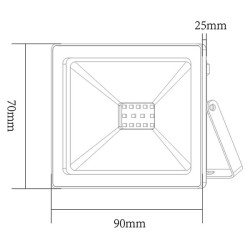 Προβολέας led μαύρος 10W 230V smd 3000K θερμό λευκό φως 800lm στεγανός IP66