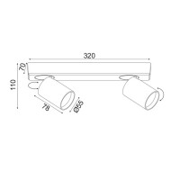 Φωτιστικό ELITIS 2xGU10 λευκό αλουμίνιο 32x7x11cm εσωτερικού χώρου IP20