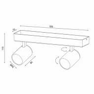 Επίτοιχο φωτιστικό DISCO 2xGU10 32x7x12cm λευκό αλουμινίου