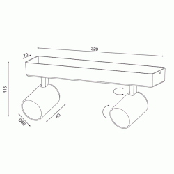 Επίτοιχο φωτιστικό DISCO 2xGU10 32x7x12cm λευκό αλουμινίου