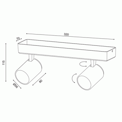 Επίτοιχο φωτιστικό DISCO 2xGU10 32x7x12cm λευκό αλουμινίου Επίτοιχο φωτιστικό DISCO 2xGU10 32x7x12cm λευκό αλουμινίου