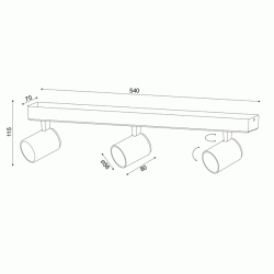 Επίτοιχο φωτιστικό DISCO 3xGU10 54x7x12cm λευκό αλουμινίου