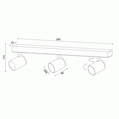 Επίτοιχο φωτιστικό DISCO 3xGU10 54x7x12cm λευκό αλουμινίου